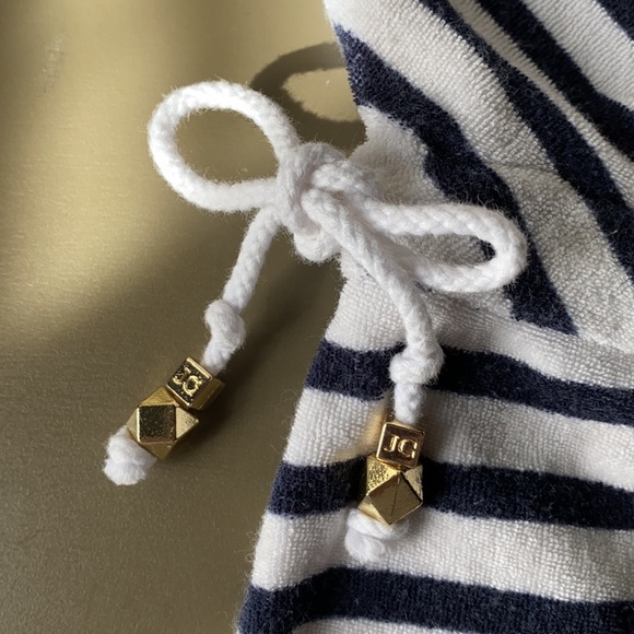 Juice Couture Blue Navy White Stripe Terry Casual Maxi Dress Size XS - Picture 4 of 14